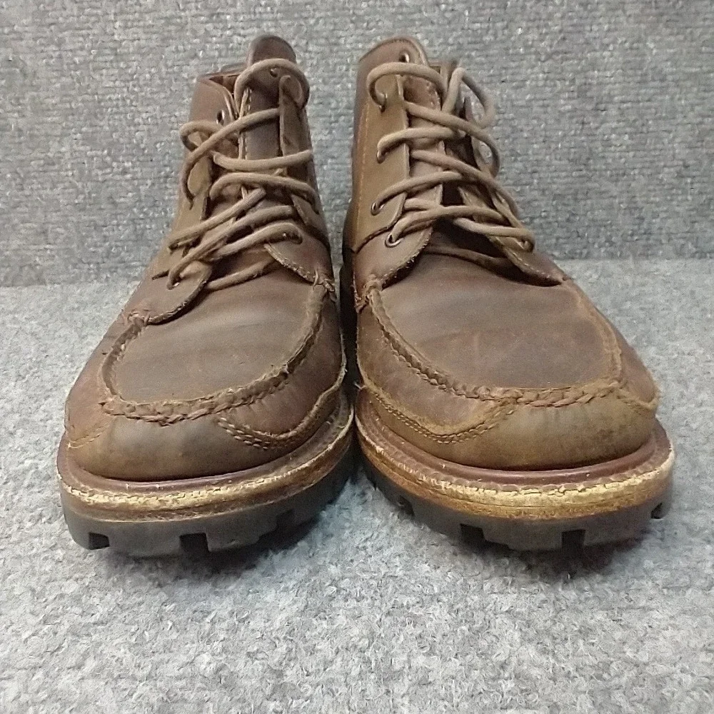 Cole Haan Womens 7N Brown Leather Moc Toe Lace Up‎ Ankle Lug Sole Boots F4437